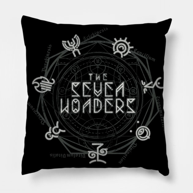 The Seven Wonders - graveyard grey Pillow by HtCRU