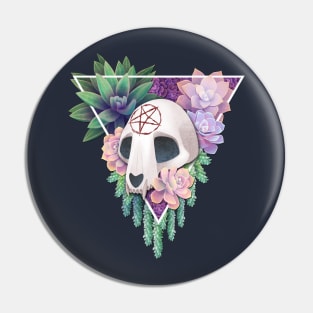 Succulent Skull Pin