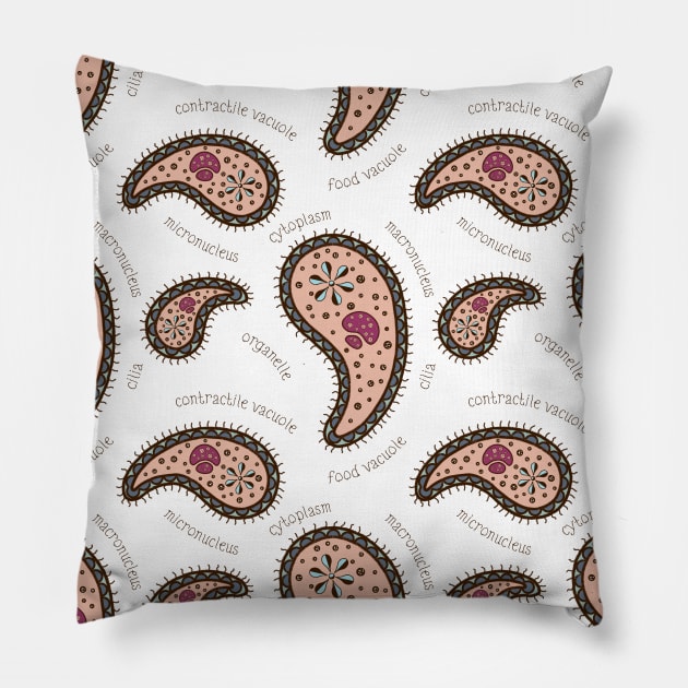 Paramecia Paisley Pillow by Mozartini