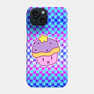 Star Cupcake - Holographic Checkered Pattern Phone Case