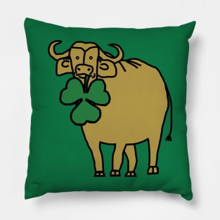 St Patricks Day Ox with Shamrock Pillow