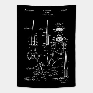 Barber's Scissors Patent 1929 Barbershop Barber Gift Tapestry