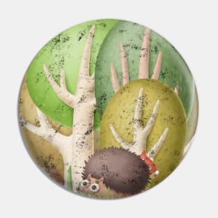 Cute hedgehog in forest Pin