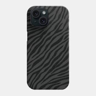 Savage Distressed Black and Dark Grey Tiger Pattern Animal Print Wild Safari Phone Case