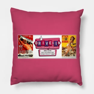 Drive-In Double Feature - Attack of the Giants Pillow