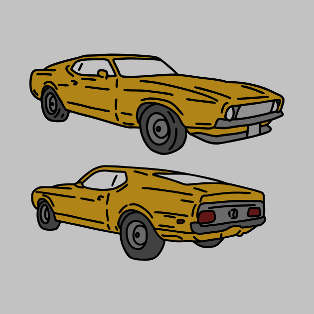 vintage retro muscle cars illustration by fokaction