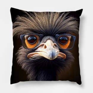 Ostrich with glasses 0.4 Pillow