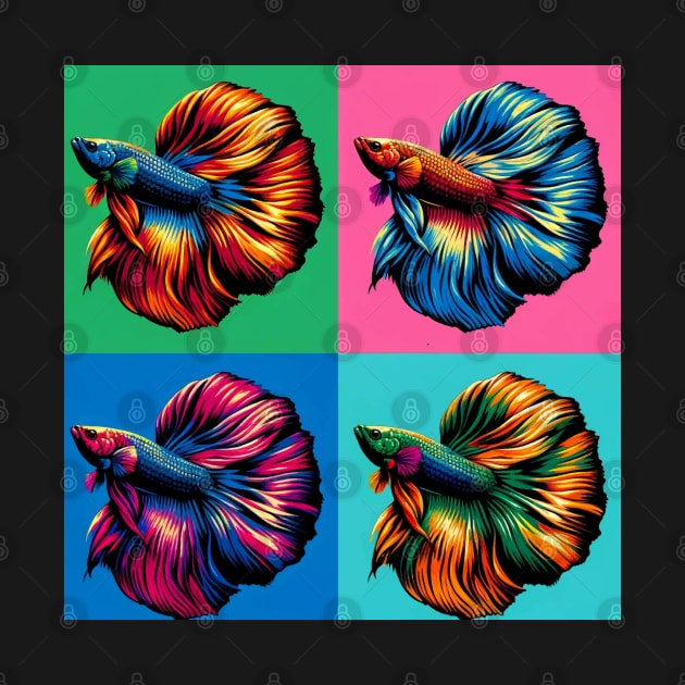 Delta Tail Male Betta - Cool Tropical Fish by PawPopArt