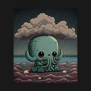 Chibi Cthulhu plays in the ocean T-Shirt