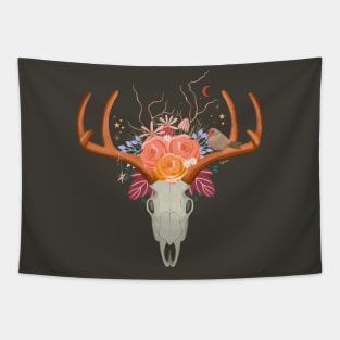 SKULL AND ROSES Tapestry