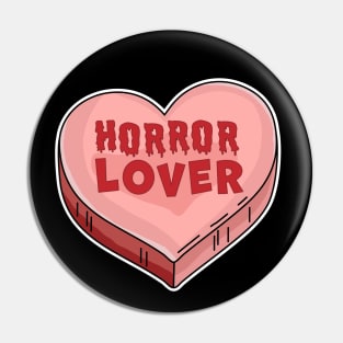 Horror Lover Candy Heart Valentines Day Halloween Pin