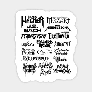 Heavy Metal-style Classical Composers (Black) Magnet