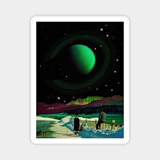 Enjoy The View - Space Collage, Retro Futurism, Sci-Fi Magnet