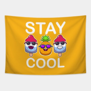 Stay Cool Popsicles And Pineapple Tapestry