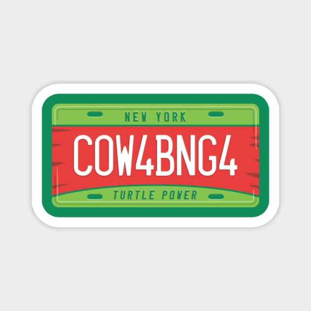 Cowabunga License Magnet by DCLawrenceUK