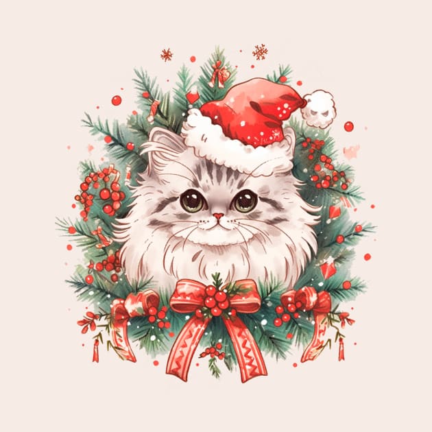 Christmas Persian Cat by CleverboyDsgns