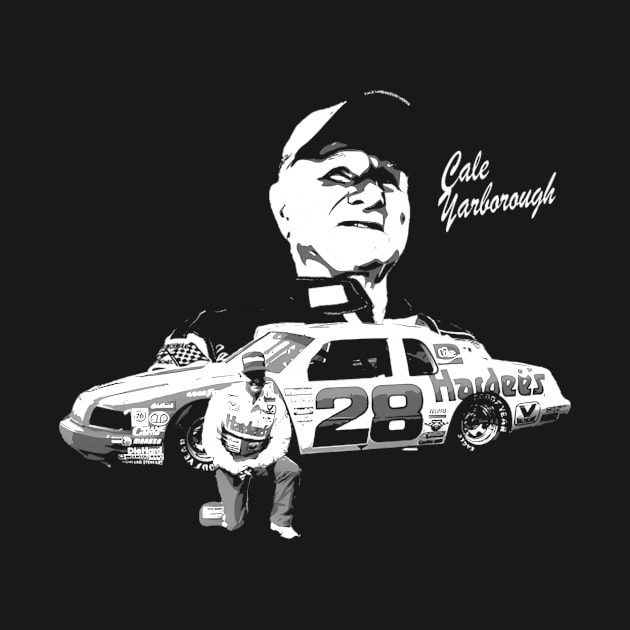 Cale Yarborough Black And White by caravalo