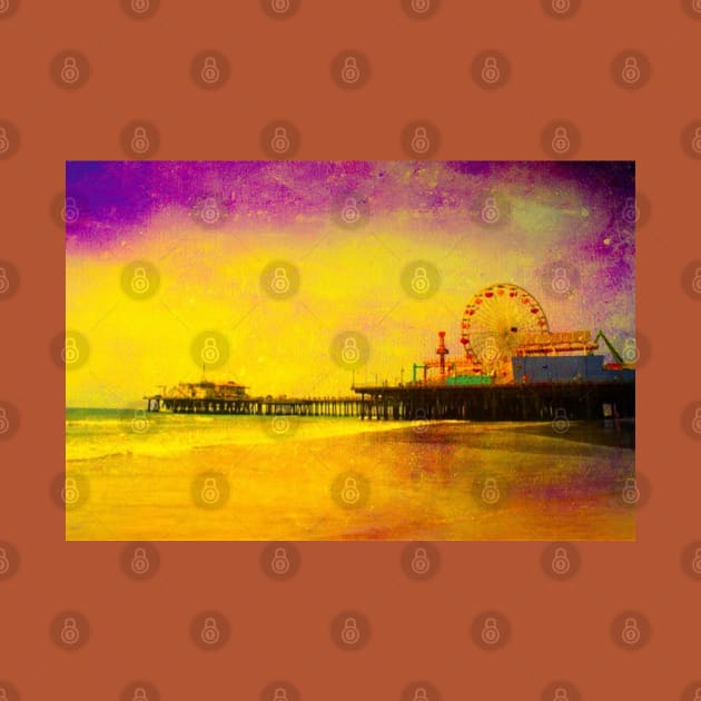 Yellow Purple Santa Monica Pier by Christine aka stine1