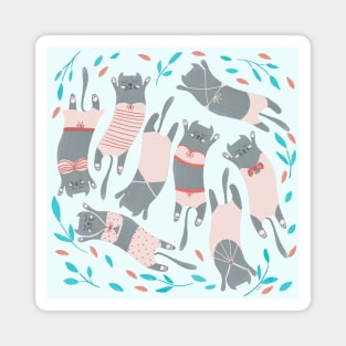 Swimsuit Cats in Sweet Pink Magnet