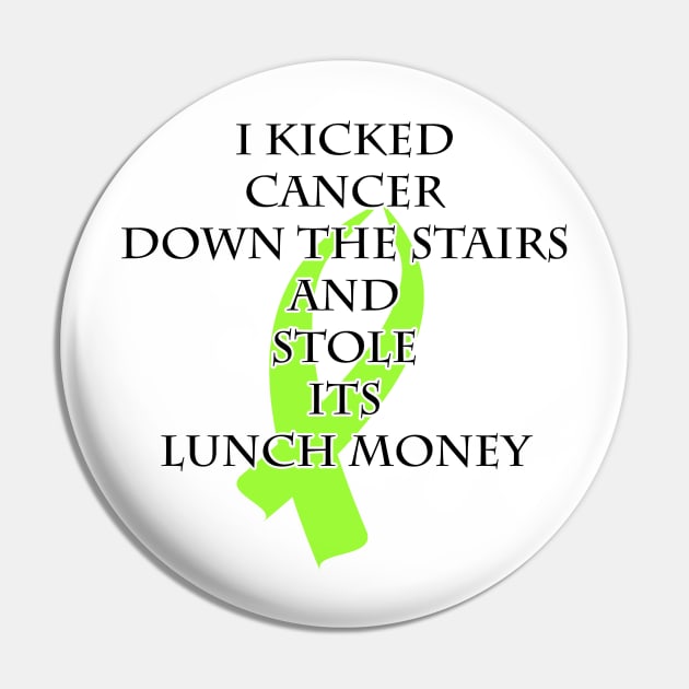 Cancer Bully (Lime Green Ribbon) Pin by BlakCircleGirl