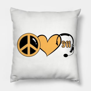 911 Dispatcher Peace Love Dispatch Pillow