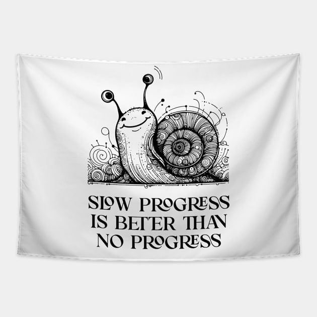 slow progress, snail, african giant snail, cute snail, land snail, snail vibe Tapestry by Thunder Biscuit