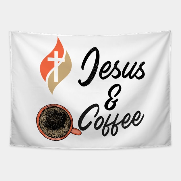 Jesus And Coffee - Christian Tapestry by ChristianShirtsStudios