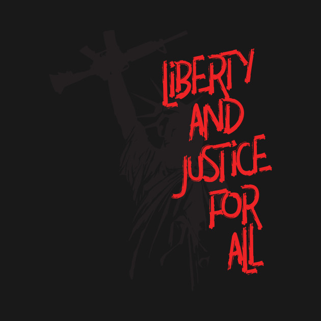 Discover Pro Liberty and Justice For All - Second Amendment 2A Lady Liberty With Raised Firearm - Gun Rights - T-Shirt