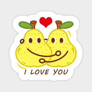 Lovely , Hug Me, Cute Pear Magnet