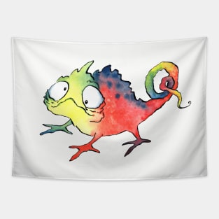 Rainbow Chameleon Tapestry