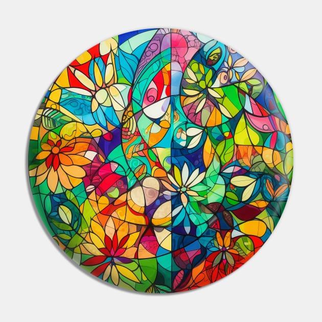 Vibrant Transcendence: Awakening the Senses with Abstract Mandala Pin by Rolling Reality