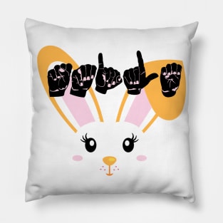 Smile sign language, Easter bunny gift asl Pillow