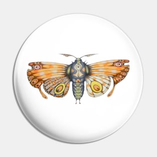 orange moth Pin