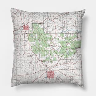 Tombigbee National Forest Map (1972) Mississippi Woodland Reserve Atlas Pillow