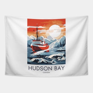 A Pop Art Travel Print of Hudson Bay - Canada Tapestry