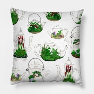 Teapot Terrarium Pattern Pillow