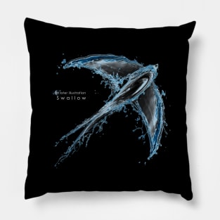 Water illustration “Swallow“ Pillow