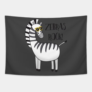 Zebras Rock! Cute Funny Zebra Tapestry