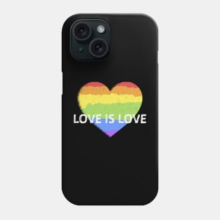 LOVE IS LOVE PRIDE GAY LGBT RAINBOW HEARTH Phone Case