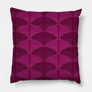 Art Deco Pattern Bordeaux and Rose Gold Pillow