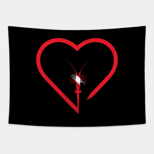 Scuba Dive Florida Spiny Lobster Heart Tapestry