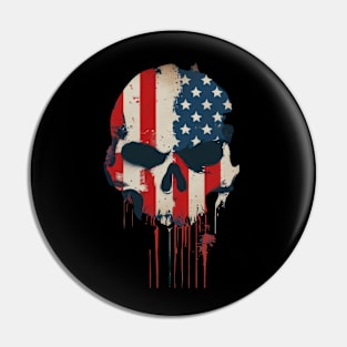 USA Skull Flag Pin