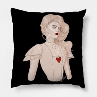 Pinup with red heart and lips Pillow