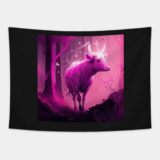 Quirky Magenta Cow Tapestry