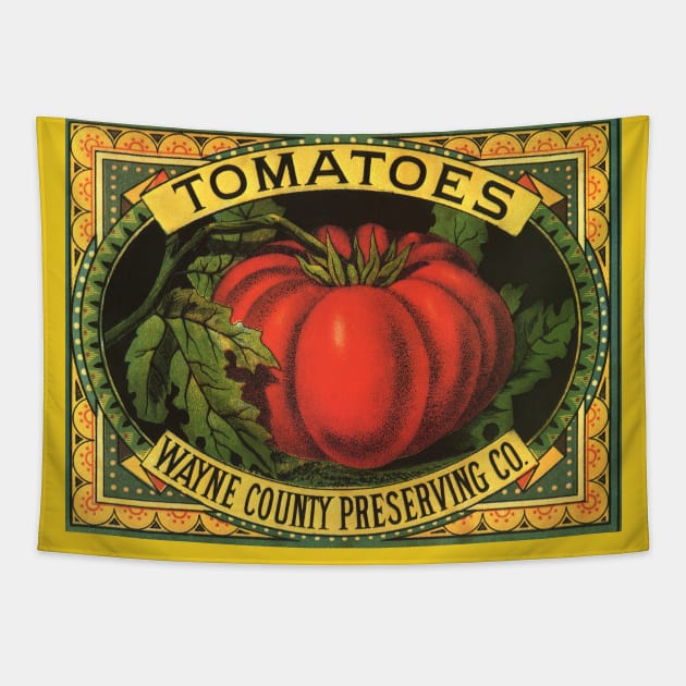 Vintage Wayne County Tomatoes Preserving Co. Label Tapestry by MasterpieceCafe