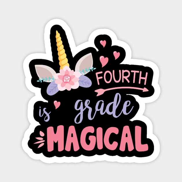 Unicorn Student Teacher Fourth Grade Is Magical Back School Magnet by joandraelliot