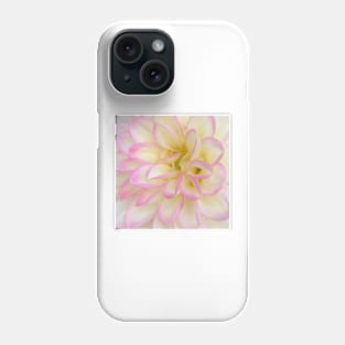 Macro Soft Pink, Yellow And White Dahlia Bloom Phone Case