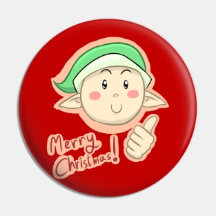 Merry Christmas Elf Pin