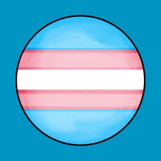 Transgender pride flag colours circular sphere T-Shirt