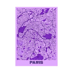 Paris - France Lavender City Map T-Shirt